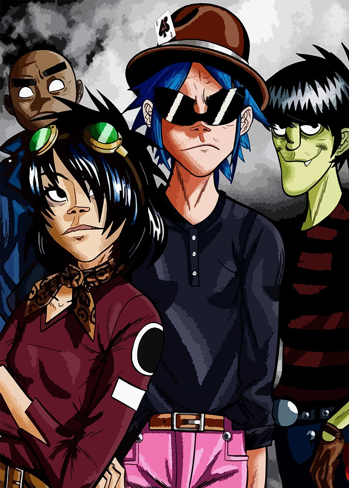 Gorillaz Band Illustration
