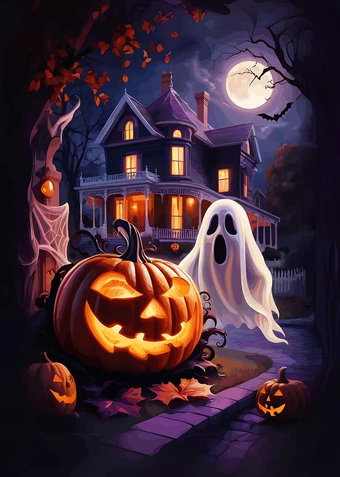 Halloween Pumpkin & Ghost
