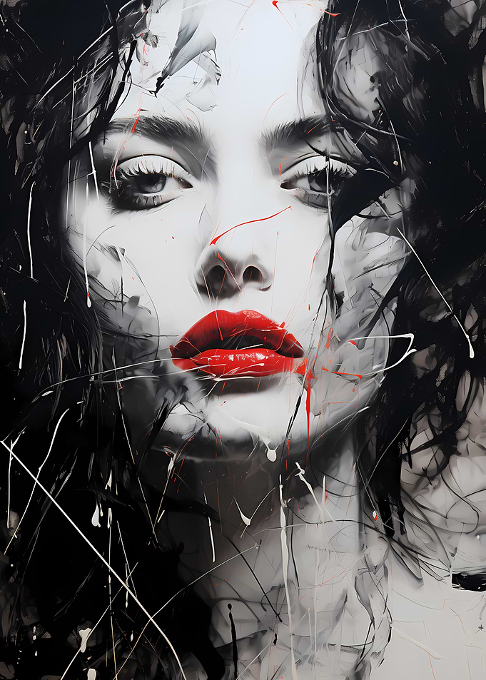 Beautiful woman with Red Lips