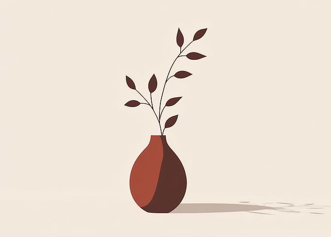 Minimalist Vase with Branc