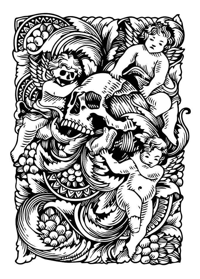 Cherubs and Skull