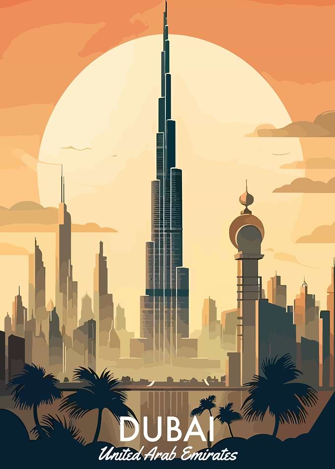 Dubai Skyline Poster