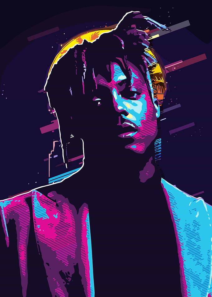 Juice Wrld 80s Retro Portrait
