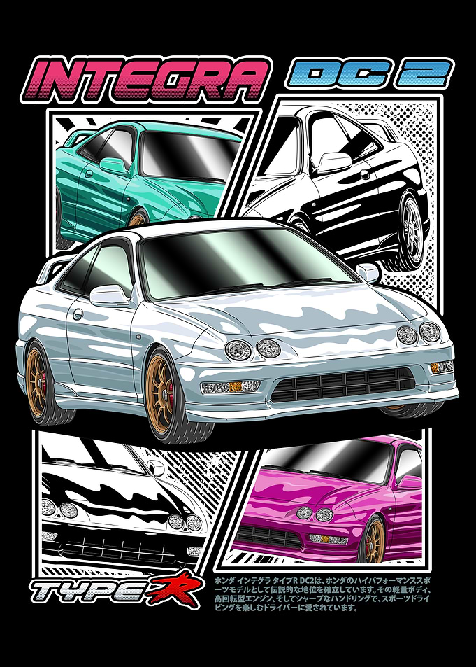 JDM Honda Integra Type R DC2 Comic Style