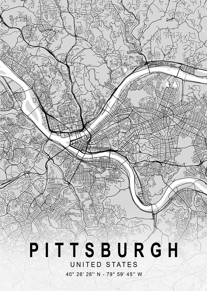 Pittsburgh Light City Map