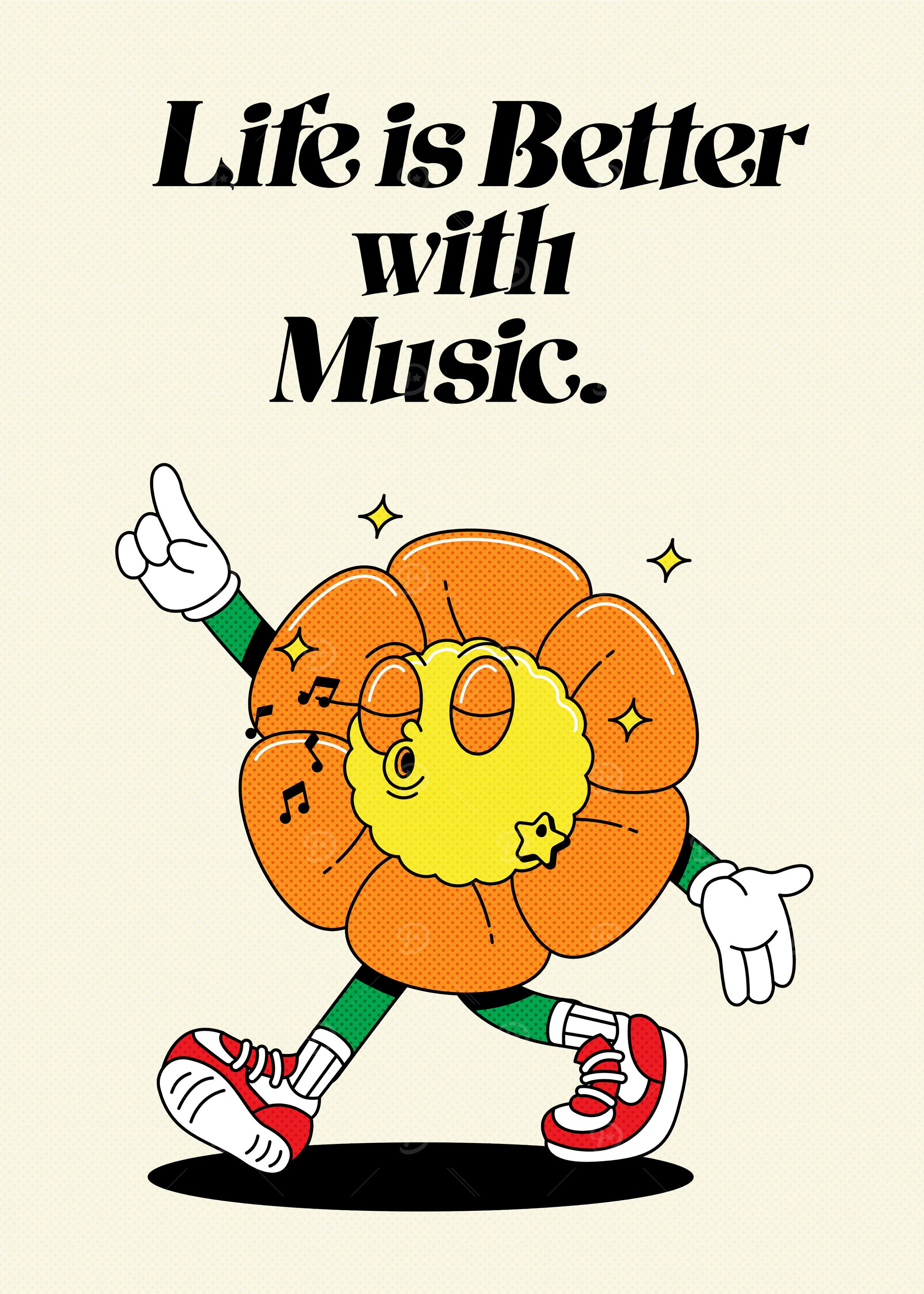 Life is Better with Music Inspirational Quote