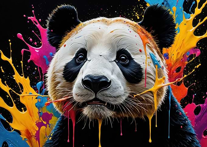Panda in Color Splash