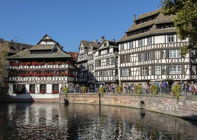Petite France, Strasbourg, Alsace, France - Half-Timbered Houses by Canal