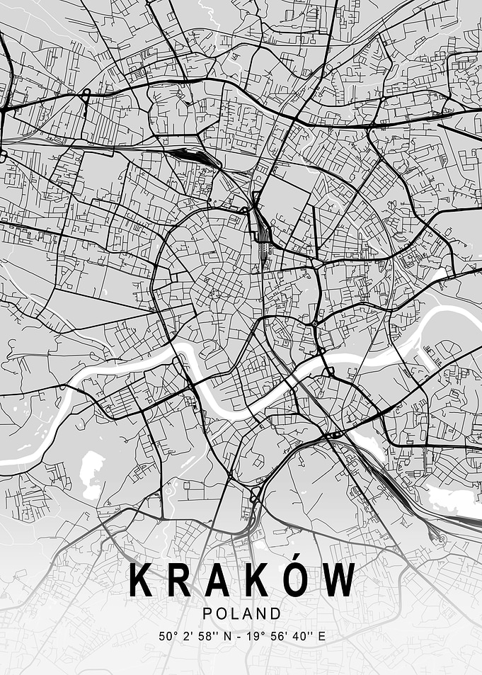 Krakow Light City Map