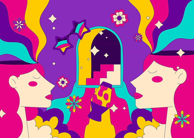 Psychedelic Women and Mirror