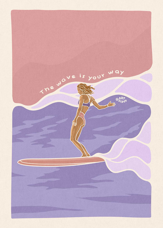 Surfer Girl on Wave