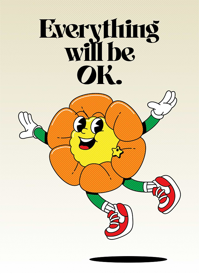Smiling Flower Character Motivational Quote
