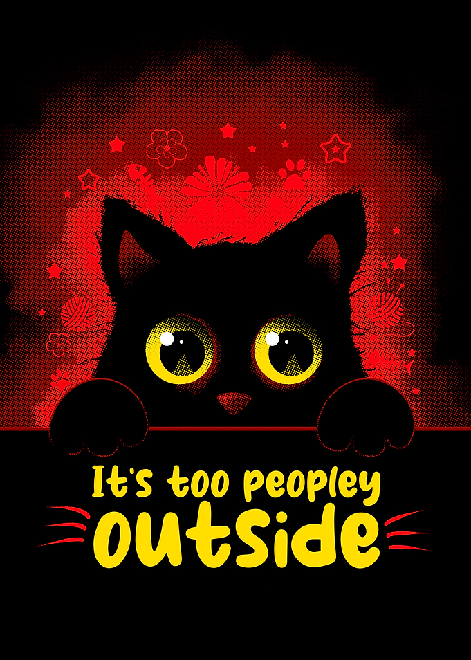 Black Cat Too Peopley Outside