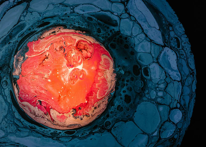 Abstract Red and Blue Swirl