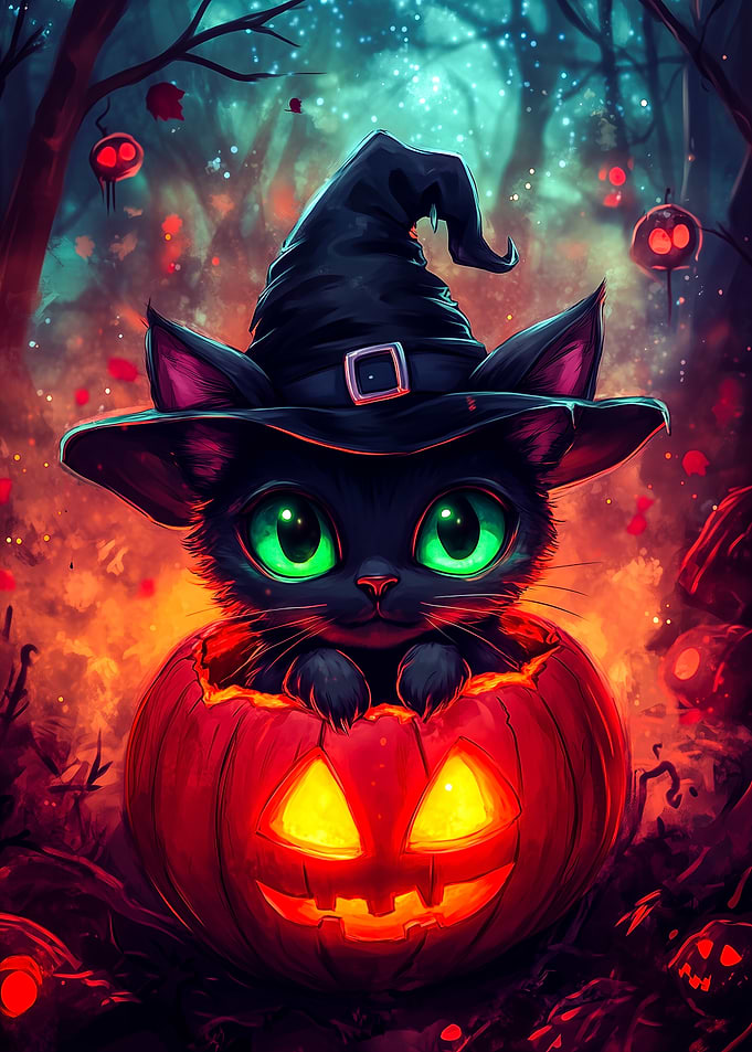 Halloween Witch Cat