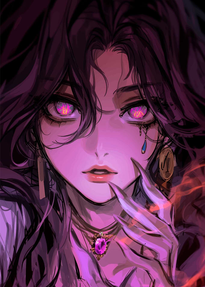 Anime Girl with Glowing Eyes