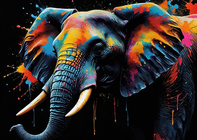 Colorful Elephant Art
