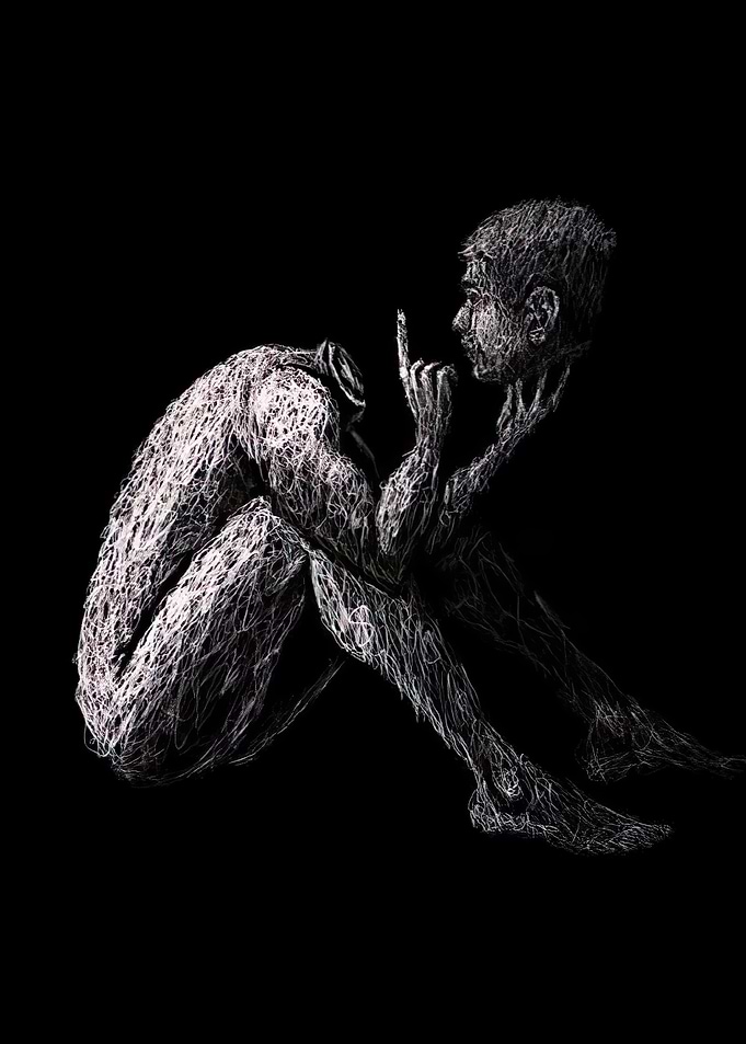Headless Figure in Darkness