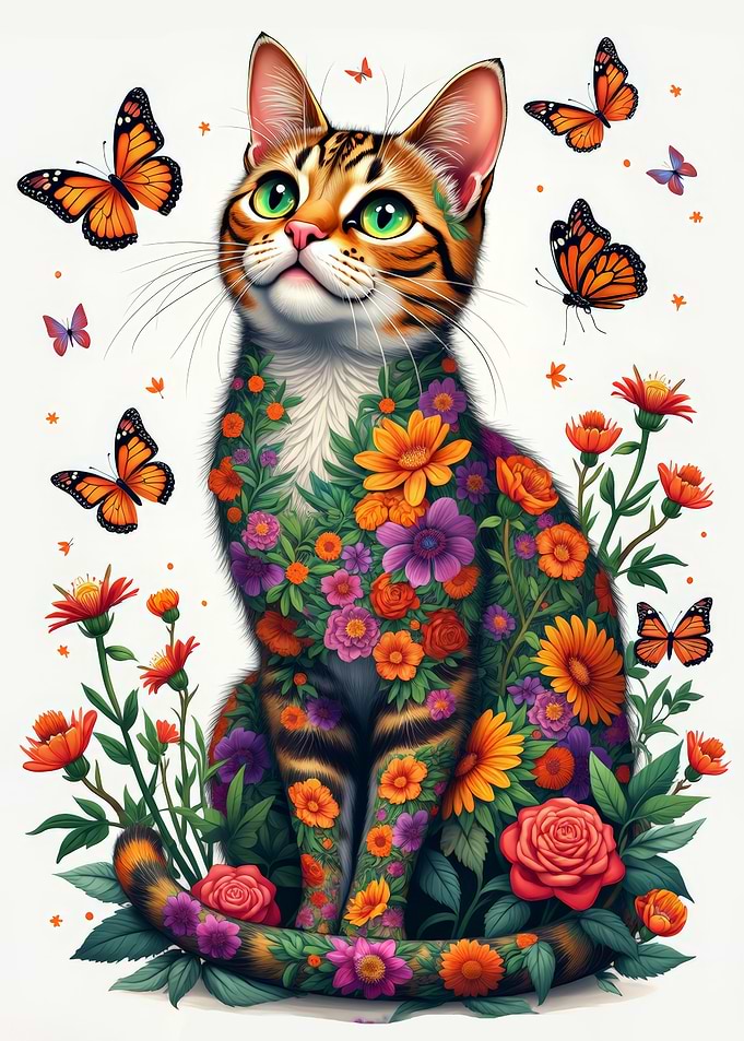 Floral Cat