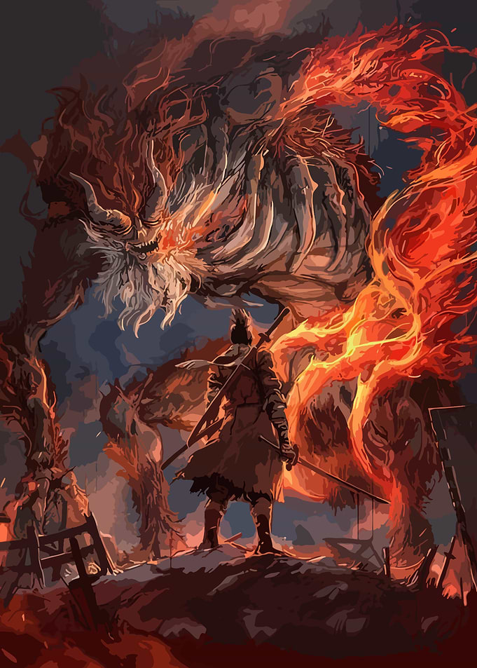 Samurai vs. Fire Demon