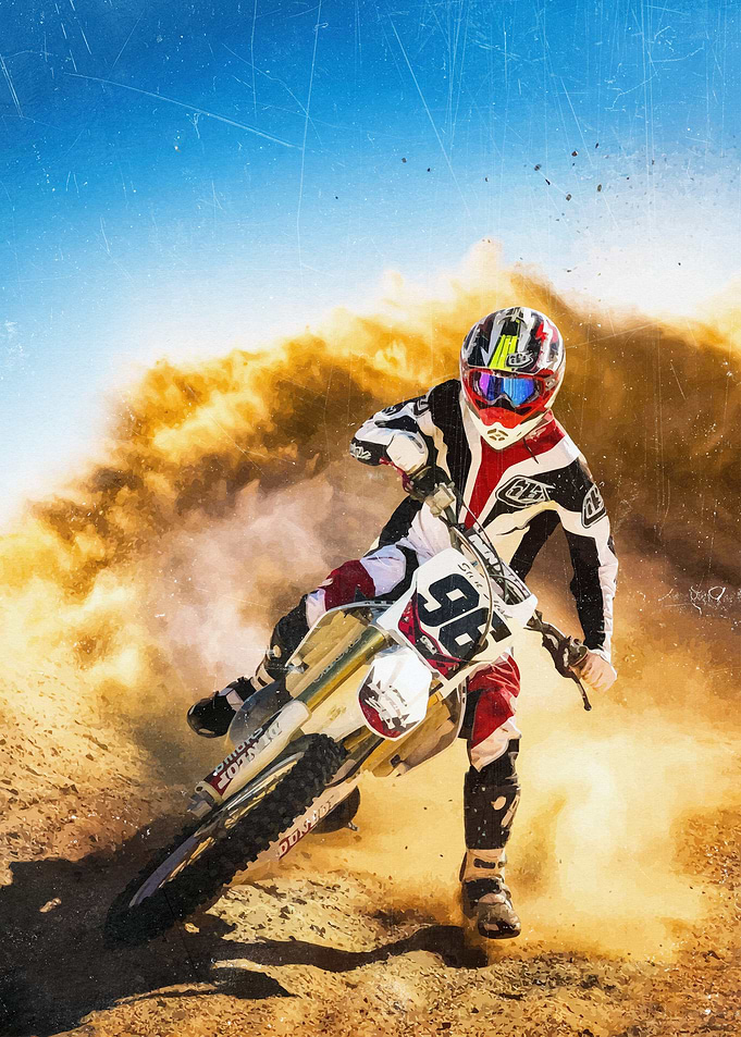Motocross Rider in Action