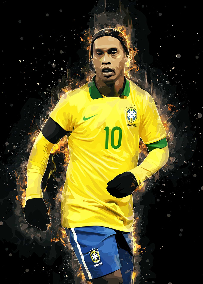 Ronaldinho Gaucho Brazil Soccer Art