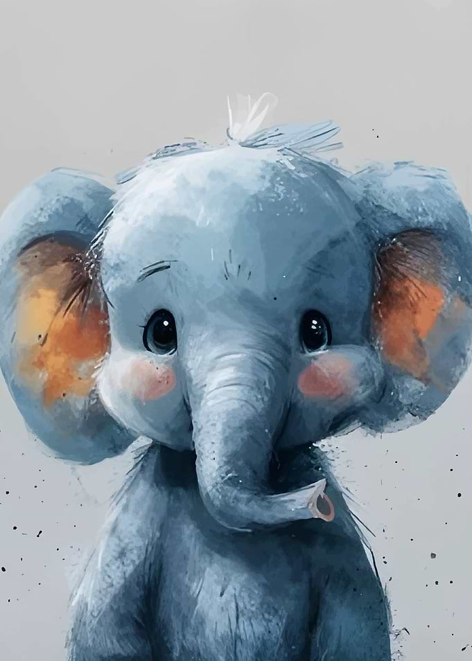Cute Baby Elephant Illustr