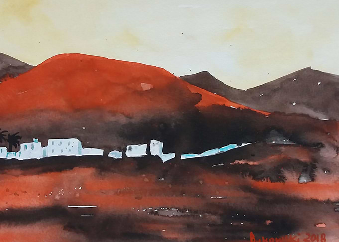 Watercolor Desert Landscape