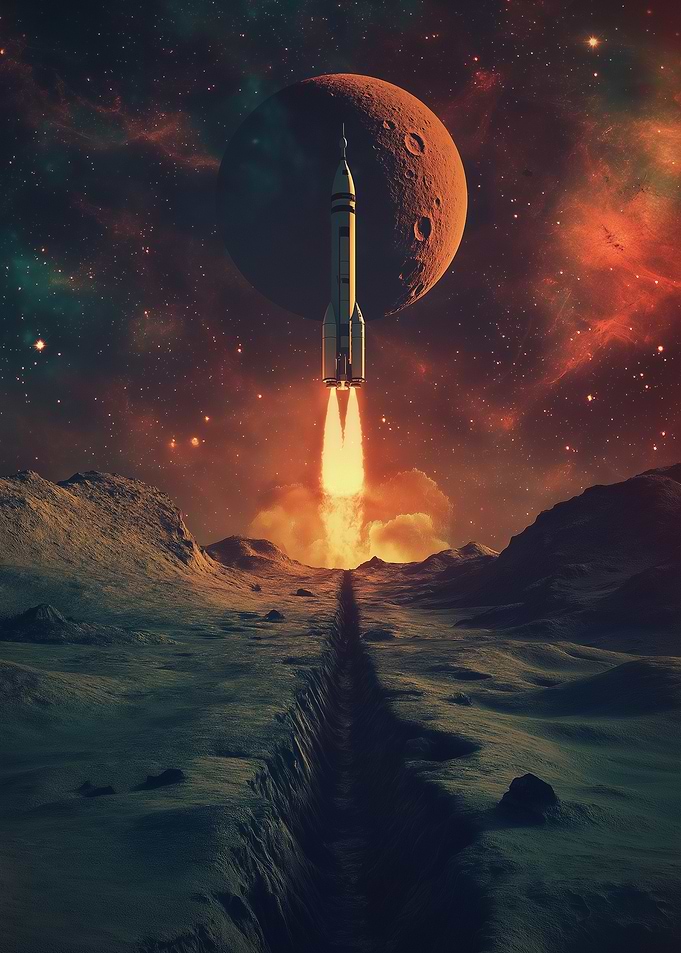 Rocket Launch in Space