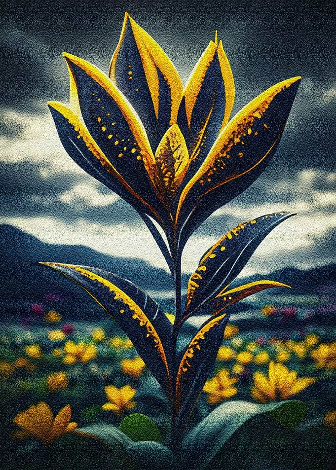 Golden Flower in Field