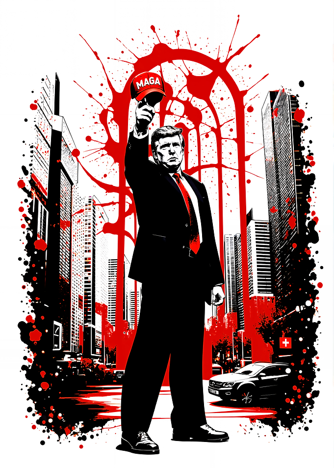 Trump Red MAGA Cityscape