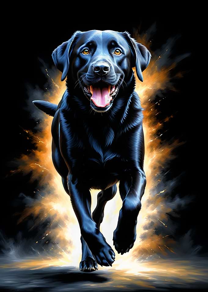 Black Labrador Running