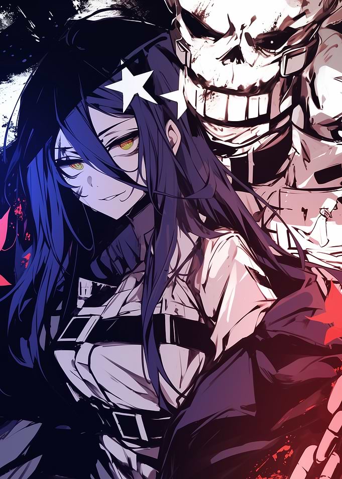 Anime Girl with Skull