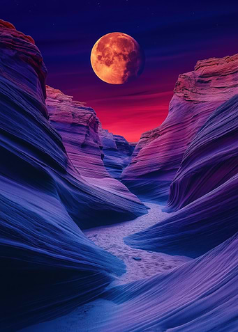 Canyon Under Moonlight