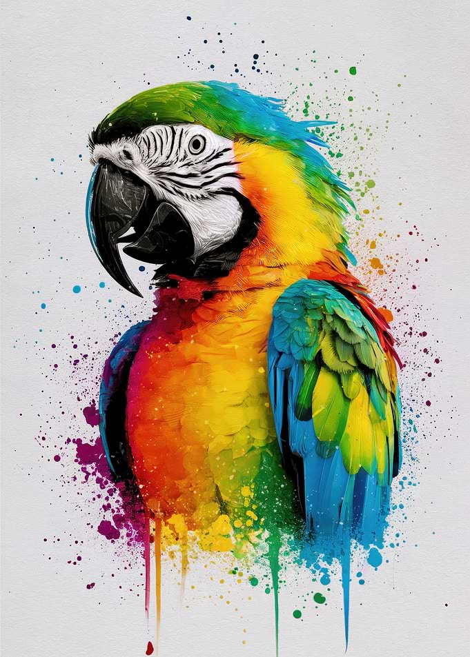 Colorful Parrot Painting