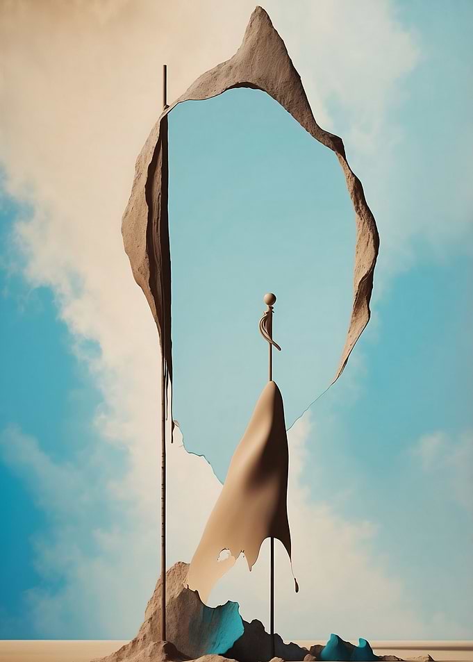 Abstract Flag Sculpture