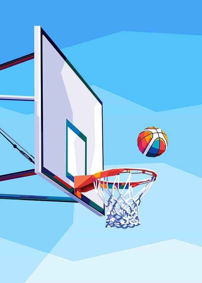 Basketball Hoop & Ball Pop Art