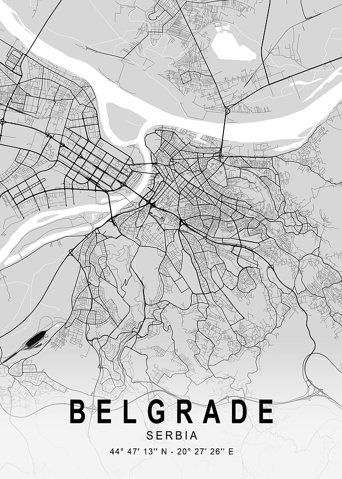 Belgrade Light City Map