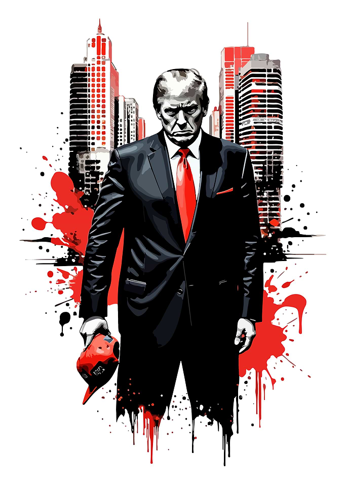 Trump Red Cityscape