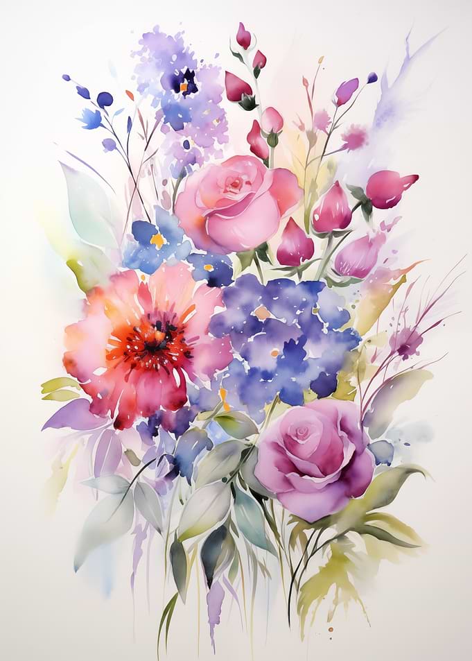 Watercolor Floral Bouquet