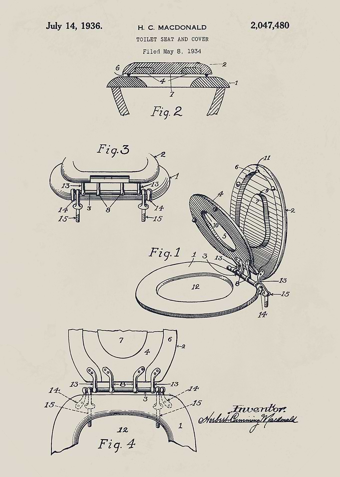 Toilet Seat Patent Drawing