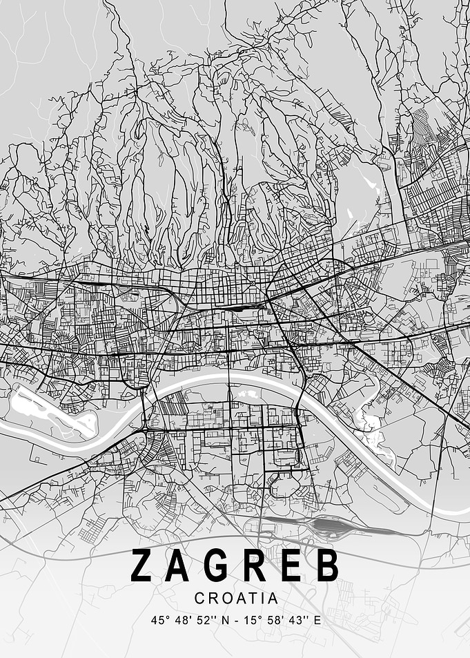 Zagreb Light City Map