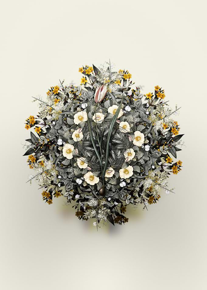 Vintage Lady Tulip Wreath Floral Arrangement