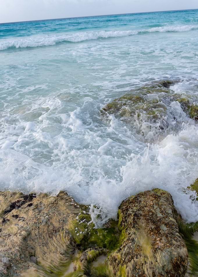 Ocean Waves Crashing on Ro