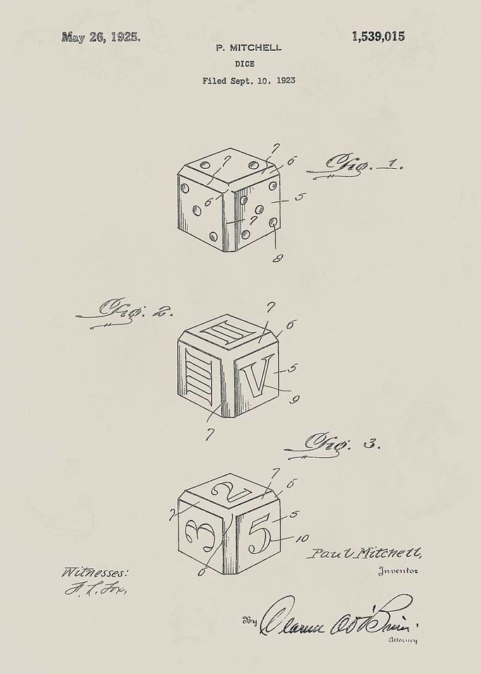 Dice Patent Illustration