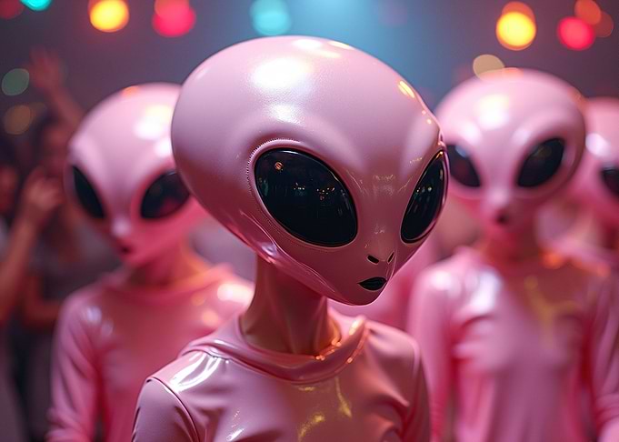 Pink Alien Women Alienparty