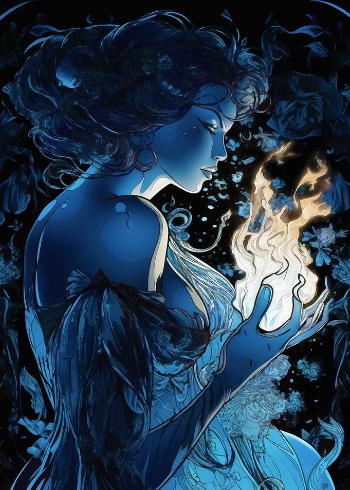 Mystical Woman with Flame