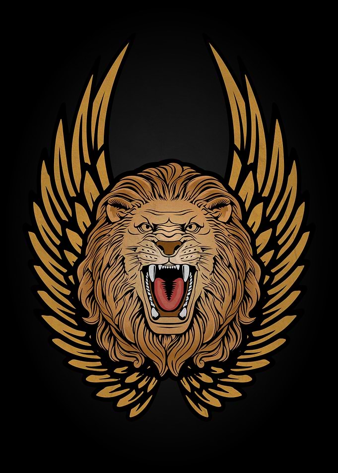 Lion head with Wings
