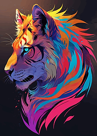 Colorful Tiger Portrait