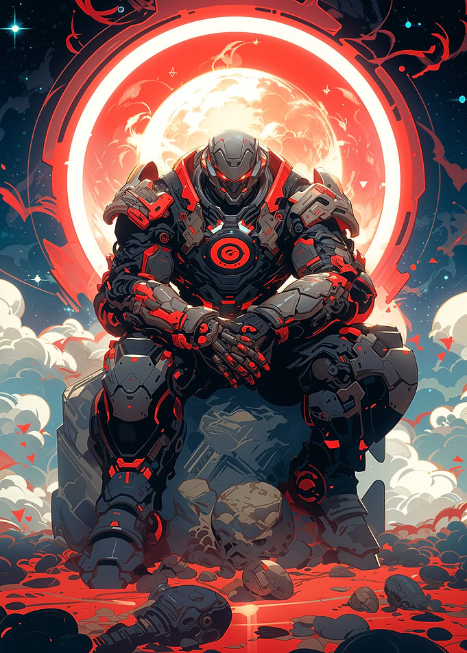 Mech Warrior in Red